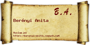 Berényi Anita névjegykártya